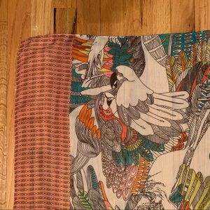 Tropical bird print scarf shawl